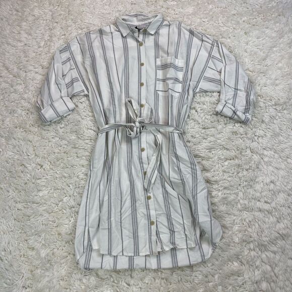 ATM Striped Shirt Button Down Dress - Picture 7 of 9